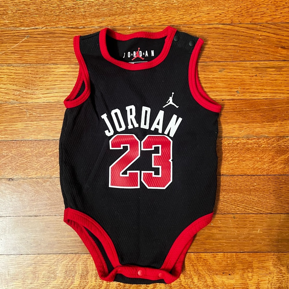 Jordan Infant Bodysuit Black and Red
